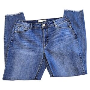 Est. 1946 Womens Size 12 Medium Wash Denim Jeans With Fringed Detail